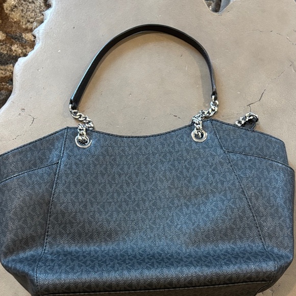 Michael Kors Black & Gray Tote with Silver Accents - Picture 4 of 5